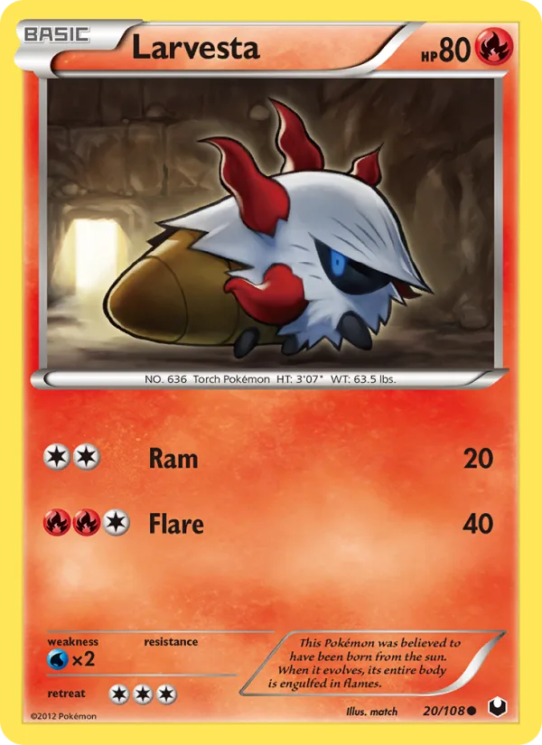 Larvesta · Dark Explorers 20/108