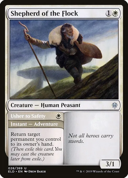 Shepherd of the Flock // Usher to Safety · Throne of Eldraine 28/398