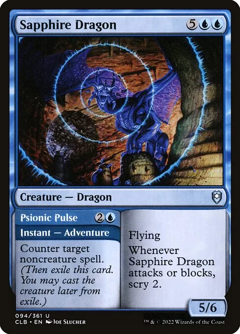 Sapphire Dragon // Psionic Pulse · Commander Legends: Battle for Baldur's Gate 94/936