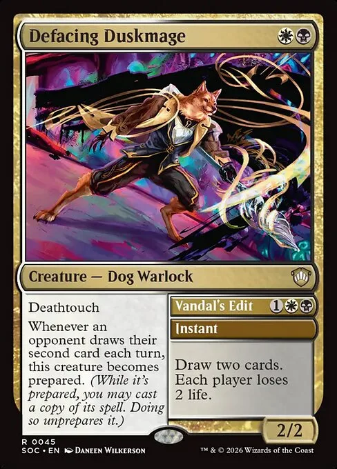 Defacing Duskmage // Vandal's Edit · Secrets of Strixhaven Commander 45/426