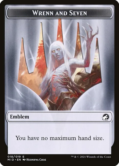 Wrenn and Seven Emblem · Innistrad: Midnight Hunt Tokens 18/19