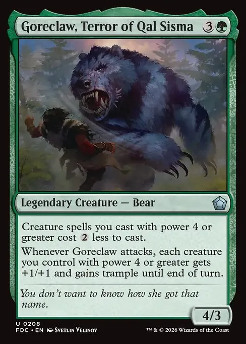 Goreclaw, Terror of Qal Sisma · Foundations Commander 208/3