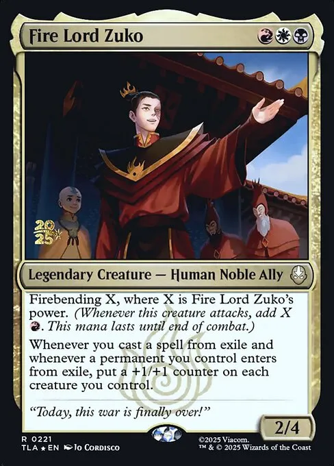 Fire Lord Zuko · Avatar: The Last Airbender Promos 221s/80
