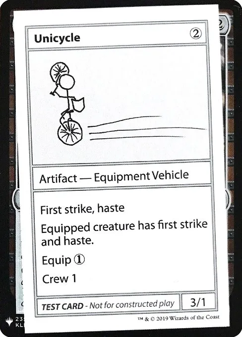 Unicycle · Mystery Booster Playtest Cards 2019 110/121