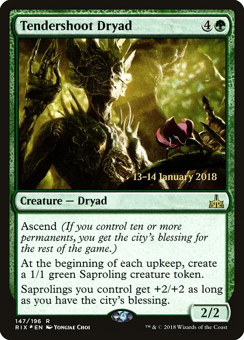 Tendershoot Dryad · Rivals of Ixalan Promos 147s/98