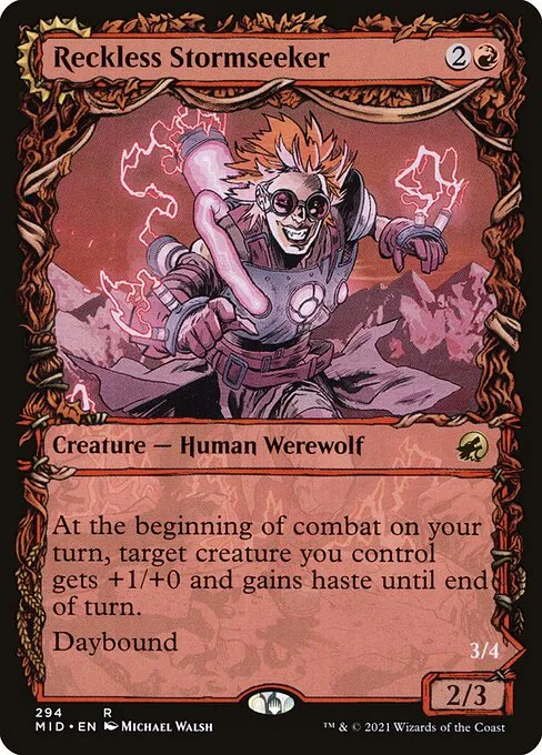 Reckless Stormseeker // Storm-Charged Slasher · Innistrad: Midnight Hunt 294/399