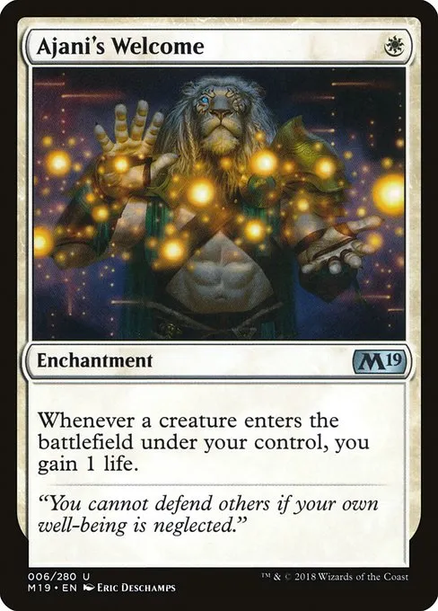Ajani's Welcome · Core Set 2019 6/314