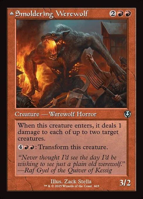 Smoldering Werewolf // Erupting Dreadwolf · Innistrad Remastered 465/495