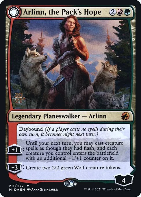 Arlinn, the Pack's Hope // Arlinn, the Moon's Fury · Innistrad: Midnight Hunt Promos 211s/155