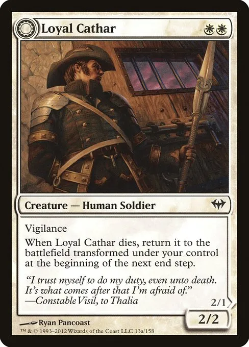 Loyal Cathar // Unhallowed Cathar · Dark Ascension 13/158