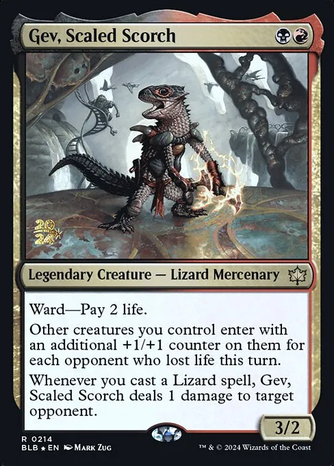 Gev, Scaled Scorch · Bloomburrow Promos 214s/160