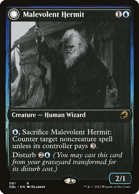 Malevolent Hermit // Benevolent Geist · Innistrad: Double Feature 61/535