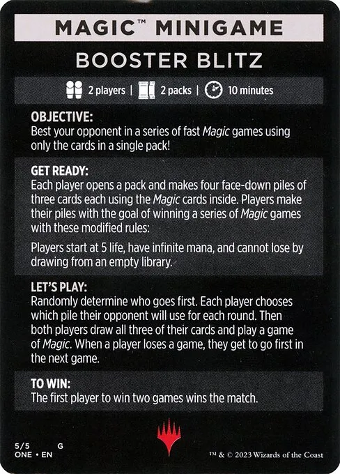Booster Blitz · Phyrexia: All Will Be One Minigames 5/5