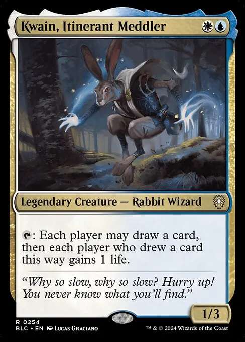 Kwain, Itinerant Meddler · Bloomburrow Commander 254/356
