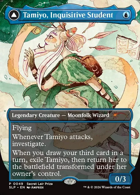 Tamiyo, Inquisitive Student // Tamiyo, Seasoned Scholar · Secret Lair Promo 49/51