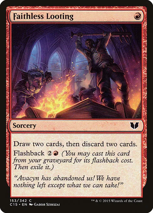Faithless Looting · Commander 2015 153/342