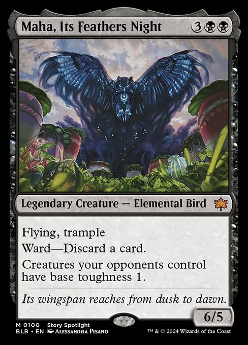 Maha, Its Feathers Night · Bloomburrow 100/398