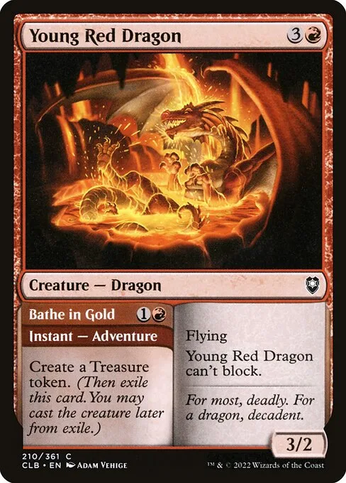 Young Red Dragon // Bathe in Gold · Commander Legends: Battle for Baldur's Gate 210/936