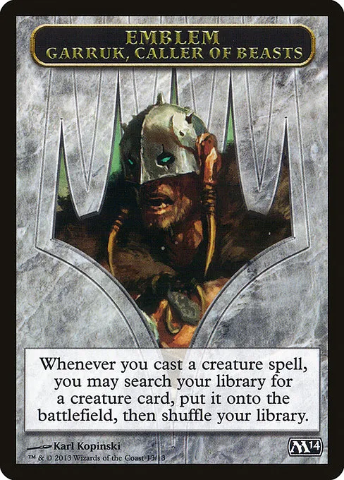 Garruk, Caller of Beasts Emblem · Magic 2014 Tokens 13/13