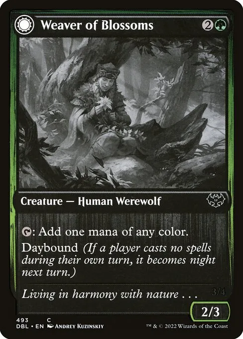 Weaver of Blossoms // Blossom-Clad Werewolf · Innistrad: Double Feature 493/535