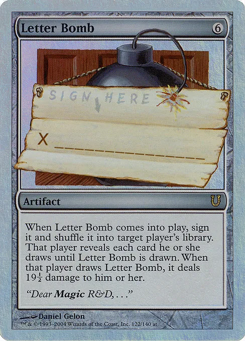 Letter Bomb · Unhinged 122★/168