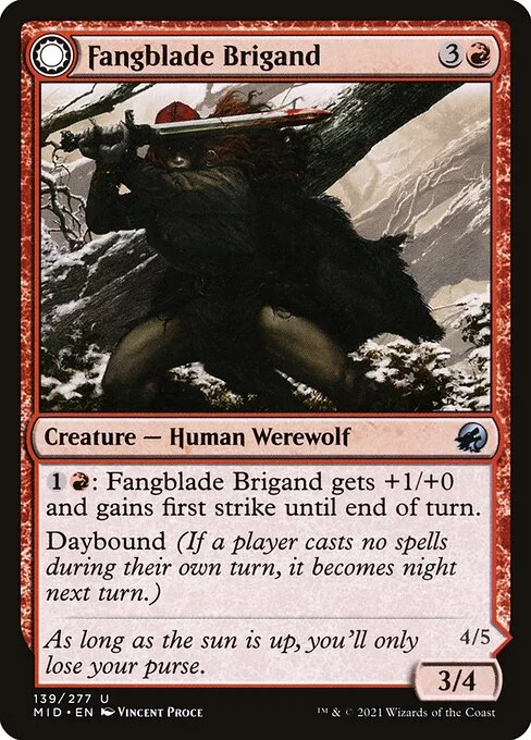 Fangblade Brigand // Fangblade Eviscerator · Innistrad: Midnight Hunt 139/399