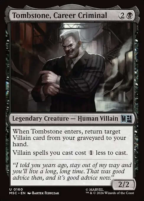 Tombstone, Career Criminal · Marvel Super Heroes Commander 160/9