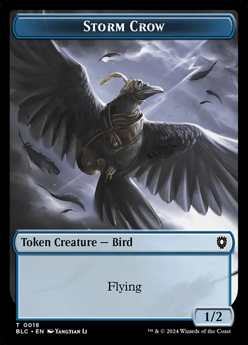Storm Crow · Bloomburrow Commander Tokens 18/41