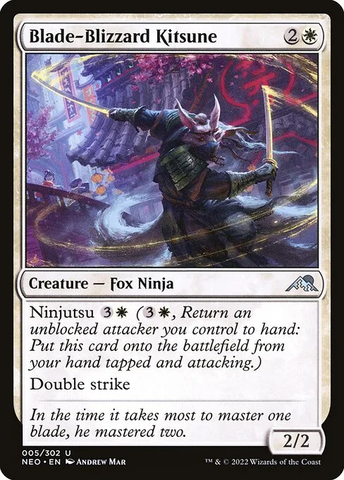 Blade-Blizzard Kitsune · Kamigawa: Neon Dynasty 5/531