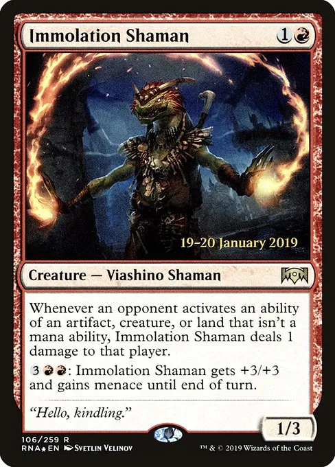 Immolation Shaman · Ravnica Allegiance Promos 106s/81