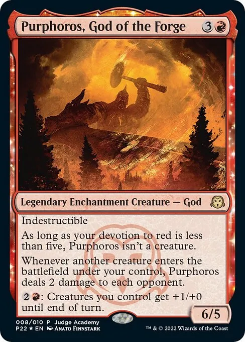 Purphoros, God of the Forge · Judge Gift Cards 2022 8/10