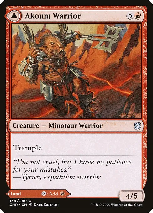 Akoum Warrior // Akoum Teeth · Zendikar Rising 134/407