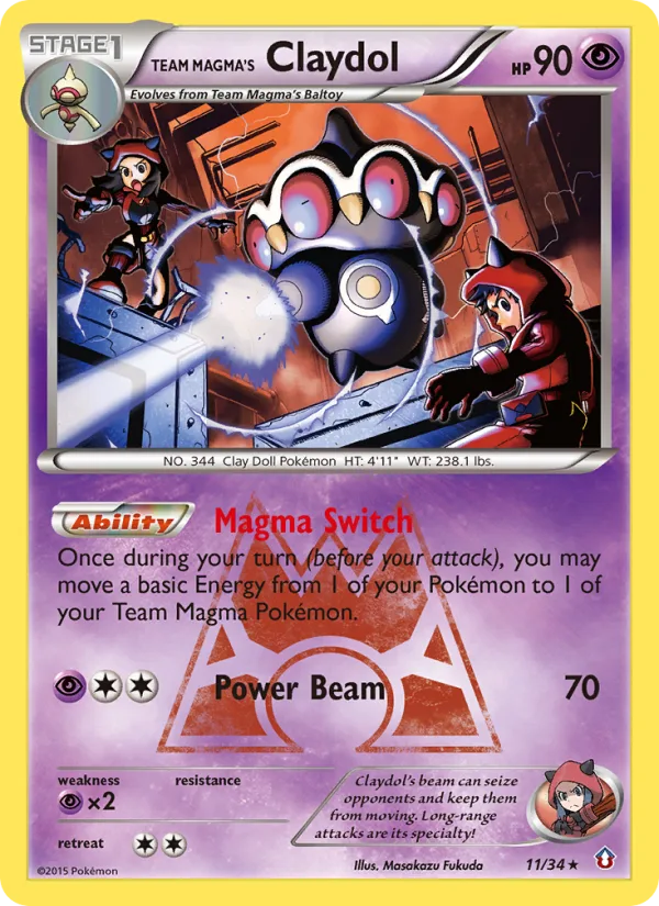 Team Magma's Claydol · Double Crisis 11/34