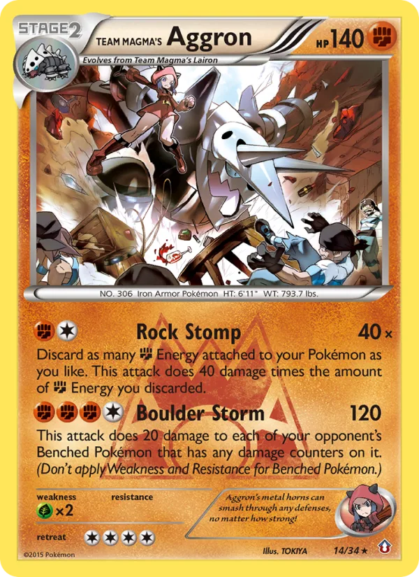 Team Magma's Aggron · Double Crisis 14/34