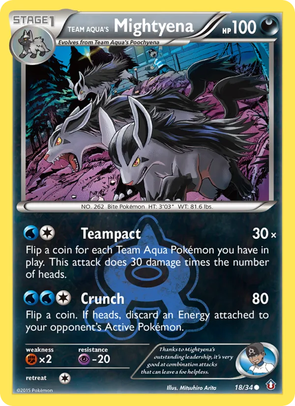 Team Aqua's Mightyena · Double Crisis 18/34