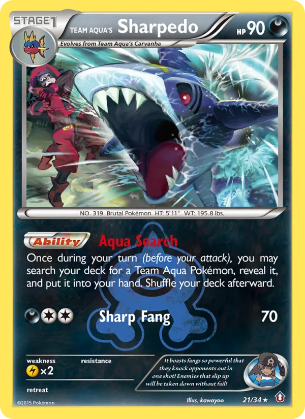 Team Aqua's Sharpedo · Double Crisis 21/34