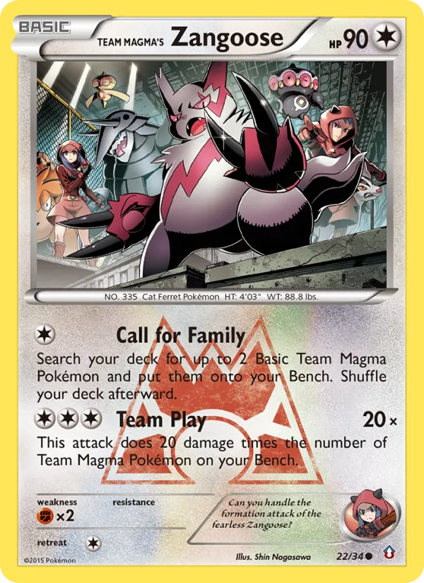 Team Magma's Zangoose · Double Crisis 22/34