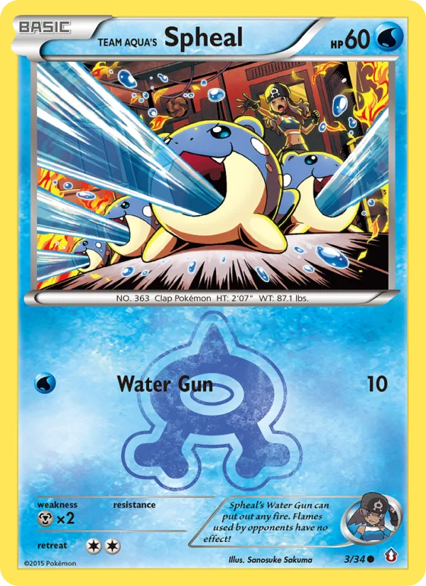 Team Aqua's Spheal · Double Crisis 3/34
