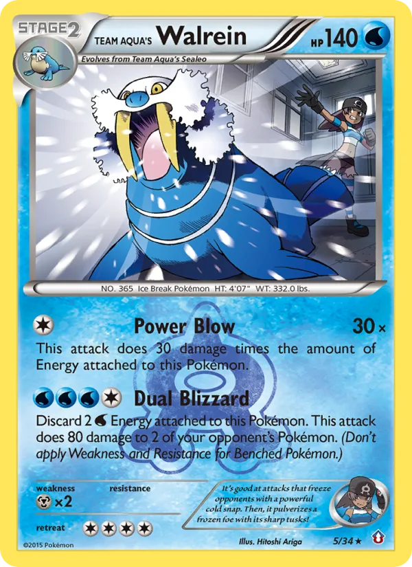 Team Aqua's Walrein · Double Crisis 5/34