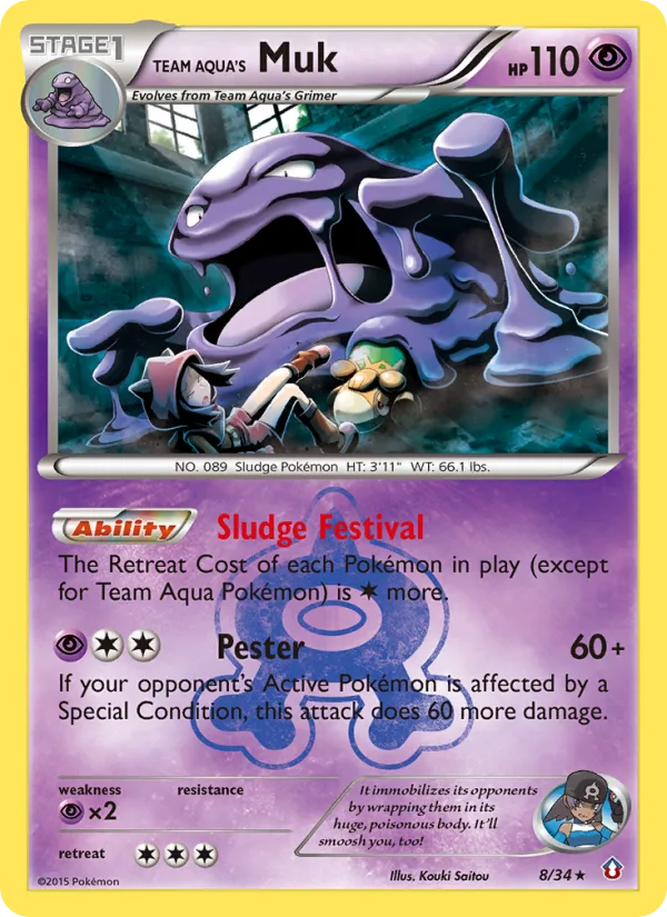 Team Aqua's Muk · Double Crisis 8/34