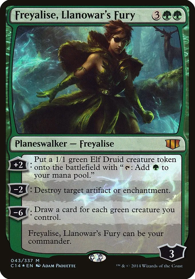 Freyalise, Llanowar's Fury · Commander 2014 Oversized 43/5