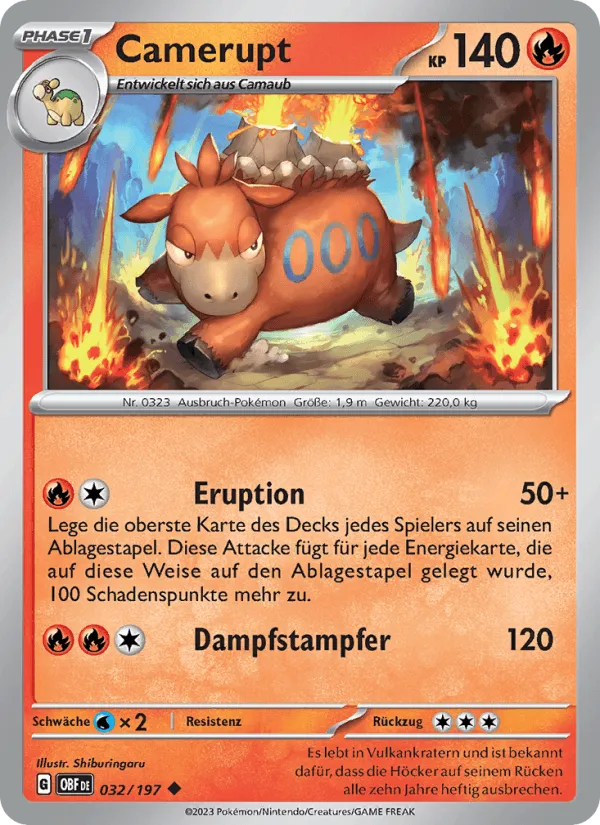Camerupt · Obsidian Flammen 032/197