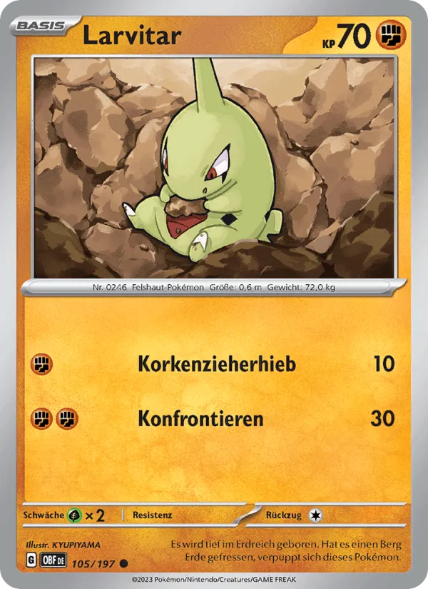 Larvitar · Obsidian Flammen 105/197