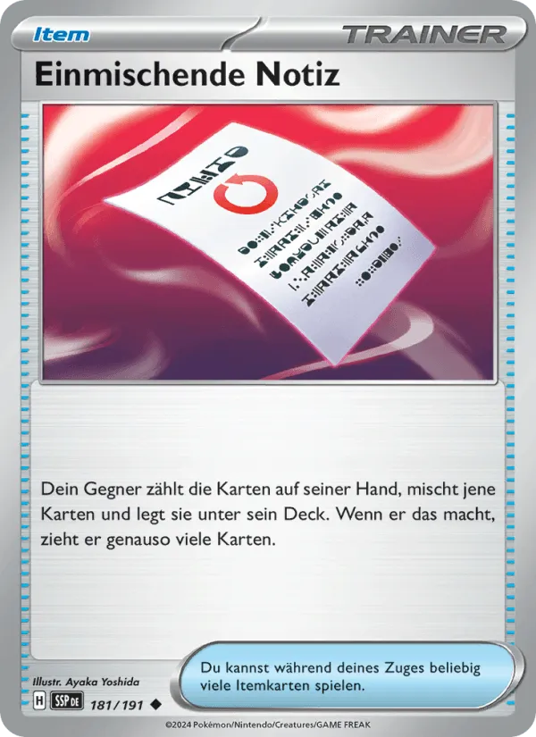 Einmischende Notiz · Stürmische Funken 181/191
