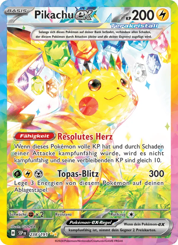 Pikachu-ex · Stürmische Funken 238/191