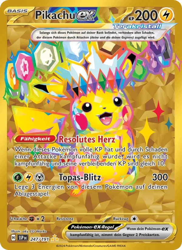 Pikachu-ex · Stürmische Funken 247/191