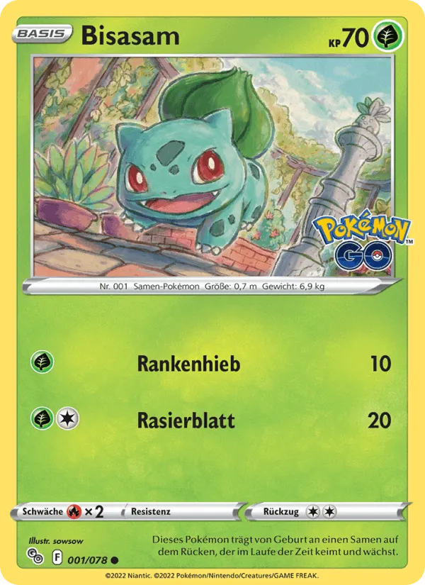 Bisasam · Pokémon GO 001/78