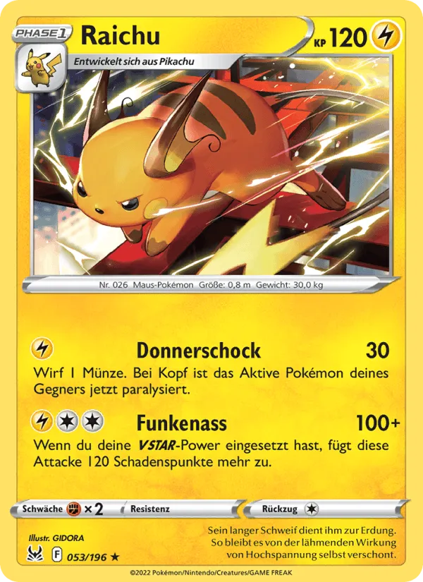 Raichu · Verlorener Ursprung 053/196