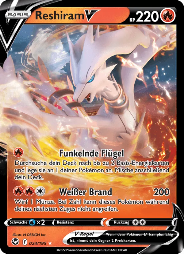 Reshiram V · Silberne Sturmwinde 024/195