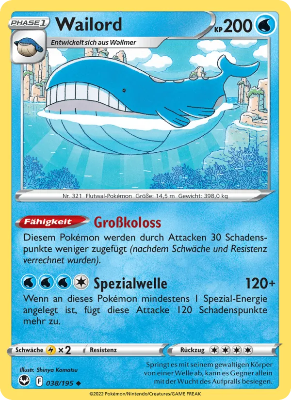 Wailord · Silberne Sturmwinde 038/195